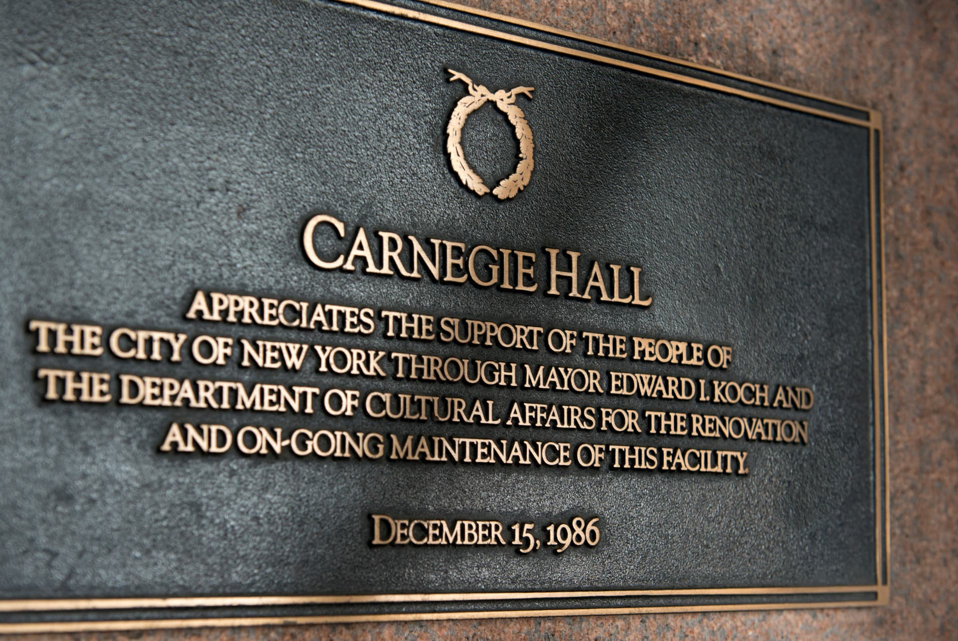 carnegie hall plaque