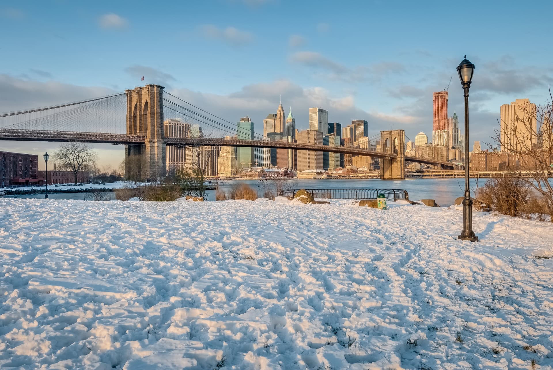 brooklyn bridge depuis pebble beach hiver