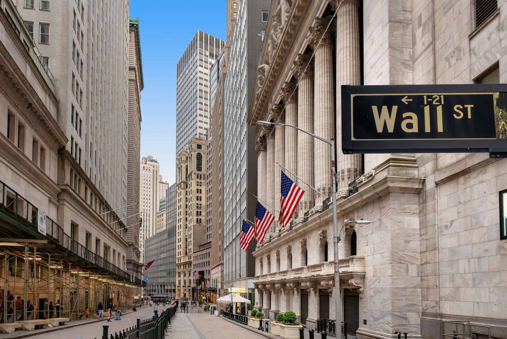 Wall Street In New York City Stock Photo